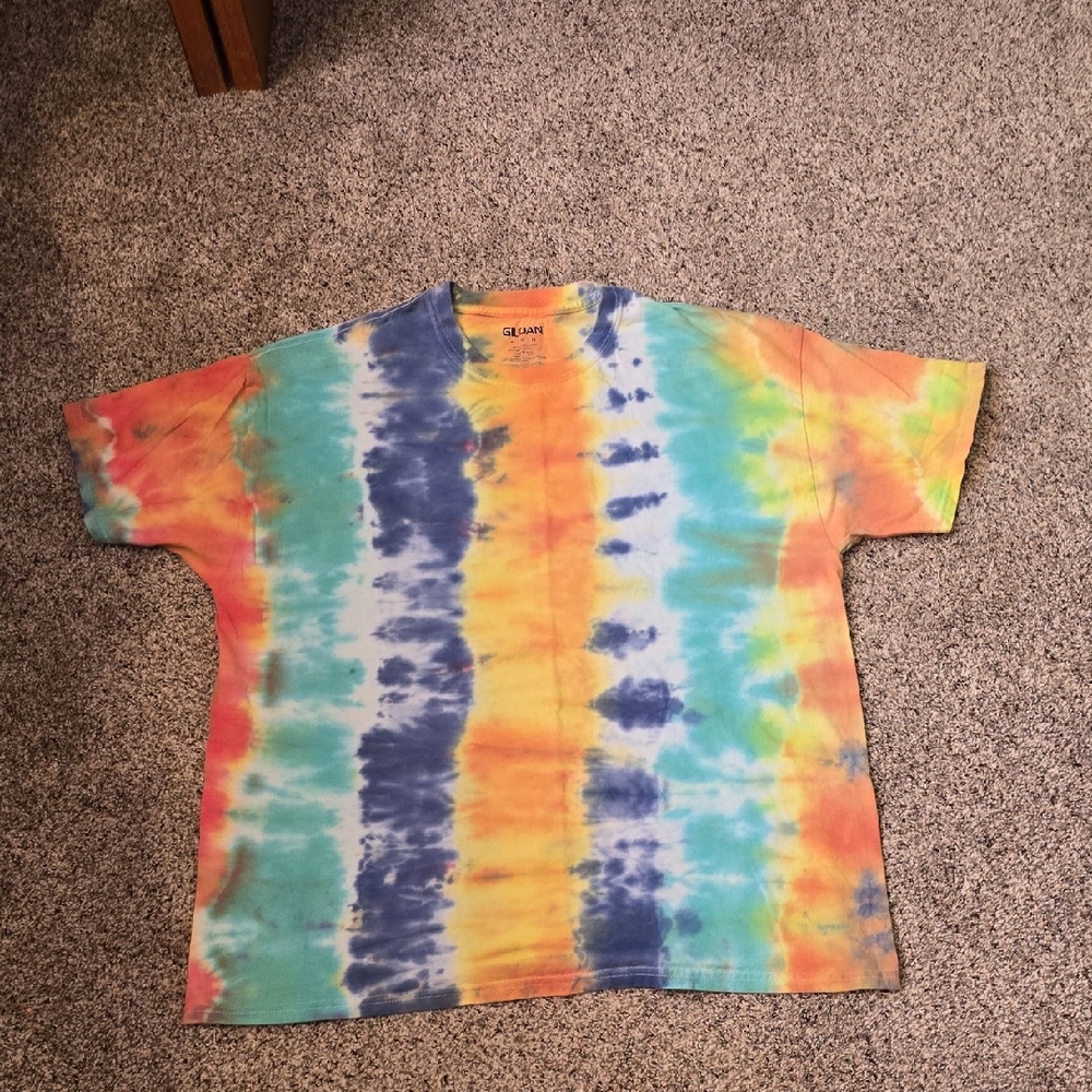 Gildan Kids Tie-Dye Shirt - Blue, Orange, Yellow